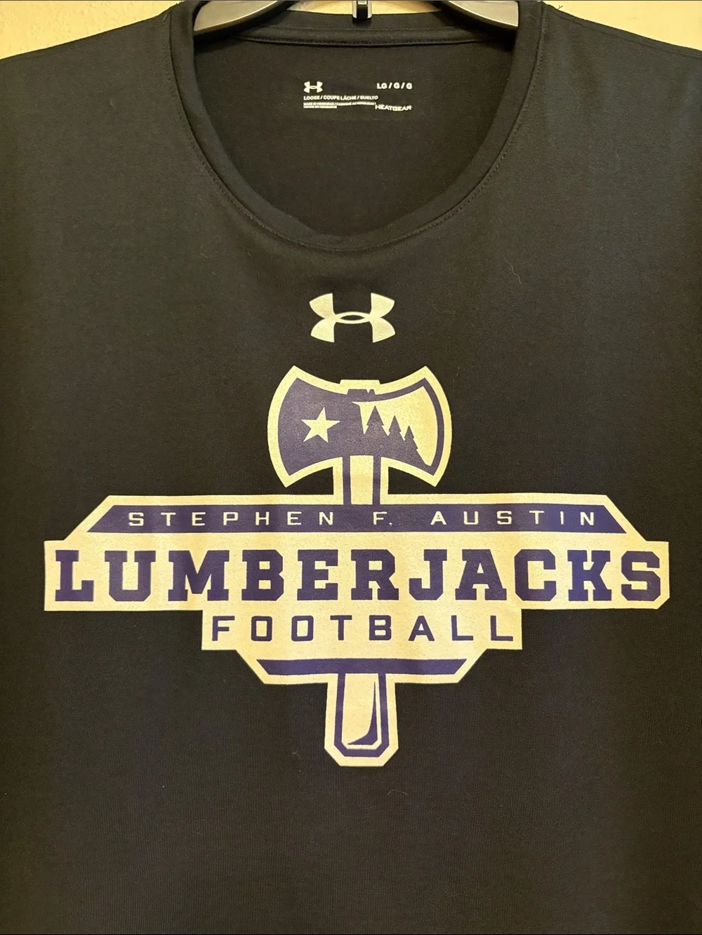 NWT! Stephen F Austin Lumberjacks Football short sleeve UA heat gear shirt - Picture 2 of 5